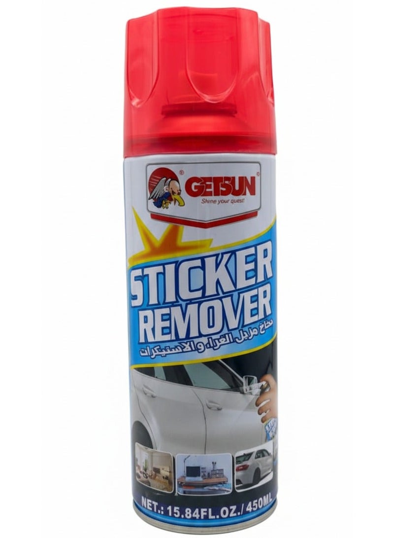 GETSUN Sticker Remover Spray | Removes Adhesives from Surfaces 450ml (Pack 1) - Image 1